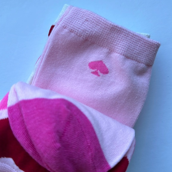 LAST ONE‼️Kate Spade Valentine Hearts 3 Pack Crew Socks Hearts - Picture 4 of 5